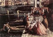 MARIESCHI, Michele The Grand Canal at San Geremia (detail) sg oil on canvas